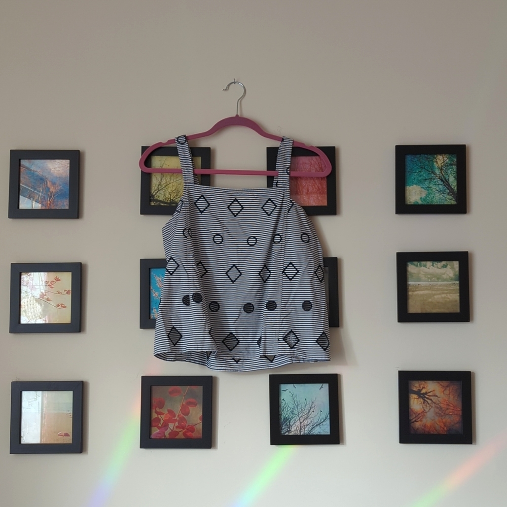 Madewell Embroidered Stripe Apron Top